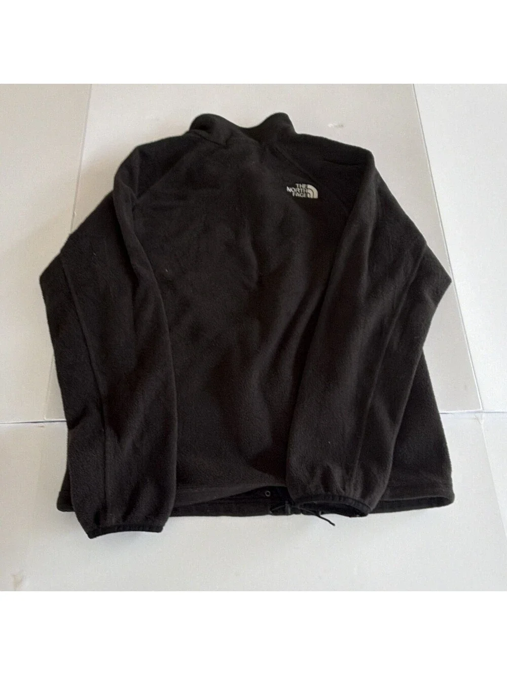 The North Face Men's Black Solid Full Zip Logo Fleece Jacket Size M